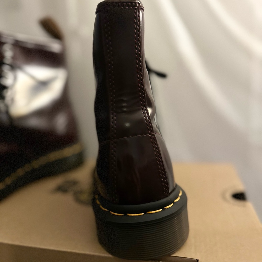 Dr. Martens Dark Red Combat Boots - Picture 8 of 8